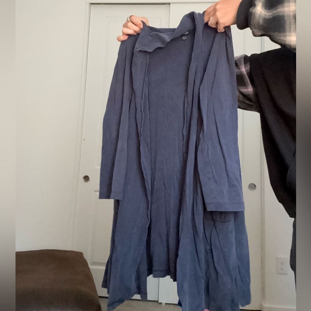 Eileen Fisher Deep Blue Trench Robe